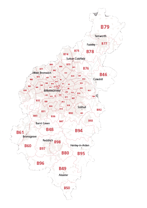 B-postcode-districts-map